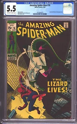 Buy Amazing Spider-Man #76 (1969) CGC 5.5 - Lizard & Human Torch - John Romita Cover • 85£