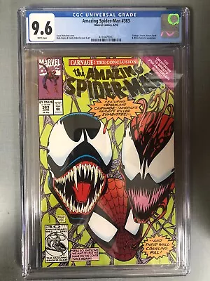 Buy Amazing Spiderman #363 CGC 9.6 Marvel Comics 6/92 Venom Vs. Carnage 4110479007 • 35.53£