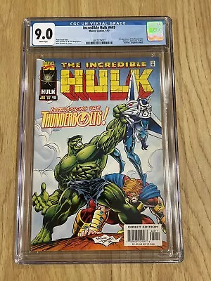 Buy 1997 Marvel Incredible Hulk 449 CGC 9.0 1st Appearance Thunderbolts MCU Movie • 88.46£