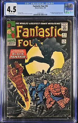 Buy Fantastic Four #52 CGC VG+ 4.5 Off White 1st Appearance Of Black Panther! • 478.91£