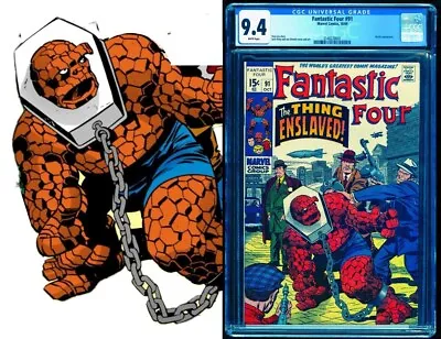 Buy FANTASTIC FOUR 91 CGC 9.4 WHITE PAGES NICE AS OUR 9.6 💎 DOUBLE 1st APPs 10/69 • 232.31£