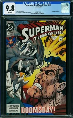 Buy SUPERMAN THE MAN OF STEEL #19 CGC 9.8 WP 1992 DC Comics (Doomsday Appearance) • 51.39£