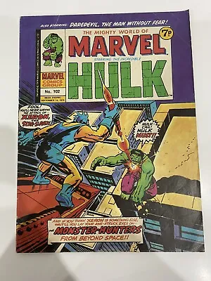 Buy THE MIGHTY WORLD OF MARVEL Starring The Incredible Hulk #102 Sept 14 1974 • 5£
