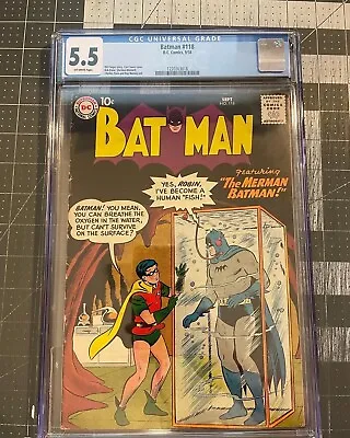 Buy Batman # 118 CGC 5.5 Fine- Curt Swan Cover 1958 Bill Finger Sheldon Moldoff HTF  • 280.21£