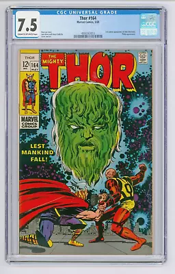 Buy Thor #164 CGC 7.5 VFN- Third Ever Warlock • 105£