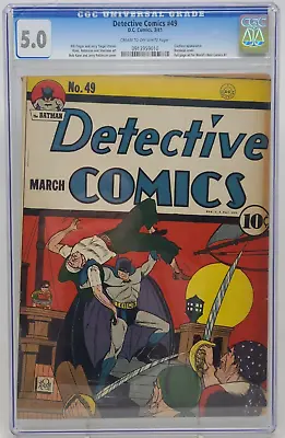 Buy Detective Comics #49 ~ Dc 1941 ~ Cgc 5.0 ~ 2nd Clayface • 1,411.17£