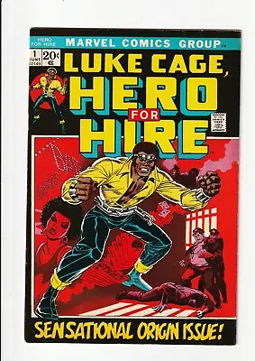 Buy Hero For Hire #1 1972 1st Print LUKE CAGE Marvel 1972 VFNM 9.0 WHITE PAGES BEAUT • 682.97£