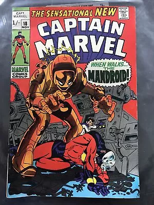 Buy Captain Marvel #18 Origin Of Ms Marvel Carol Danvers 1969 • 20£