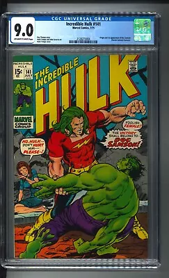 Buy Incredible Hulk 141 (1971) CGC 9.0 OFF-WHITE To WHITE PAGES - 1st Doc Samson! • 335.88£