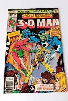 Buy The 3-D MAN - MARVEL COMICS PREMIERE Vol 1 # 36 June 1977 - 30 Cent Copy • 1.99£