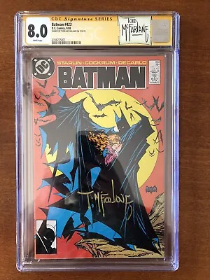 Buy Batman #423 CGC 8.0 Signed Todd McFarlane 1st Print 1988 Custom Label 🔑 Iconic • 359.78£