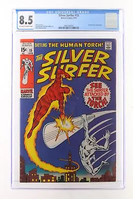 Buy Silver Surfer #15 - Marvel Comics 1970 CGC 8.5 Fantastic Four Appearance. • 216.35£