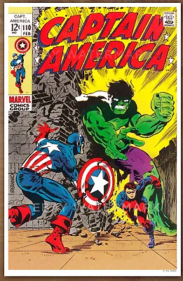 Buy Captain America #110  POSTER Art Print '92 Hulk, Steranko • 7.99£