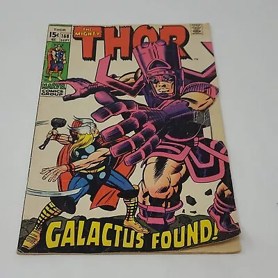 Buy THE MIGHTY THOR #168 ~ Sept. GALACTUS Found ~ MARVEL COMICS 1969 ~ VG • 51.41£