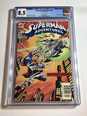 Buy 2002 Superman Adventures #65 Low Print & Rare Newsstand Variant Graded Cgc 8.5 • 51.25£
