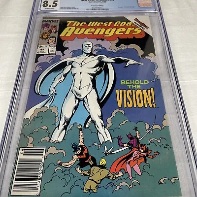 Buy West Coast Avengers #45 NEWSSTAND (1989) CGC 8.5 OW KEY 1st White Vision • 129.82£