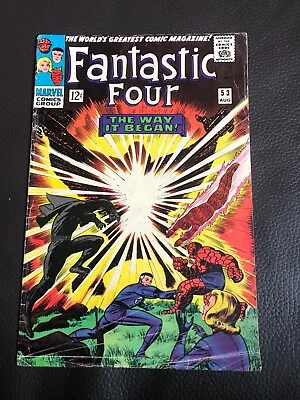 Buy Marvel Comics Fantastic Four #53 1966 1st Appearance Klaw 2nd Black Panther • 35£