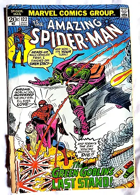 Buy AMAZING SPIDERMAN 122 (1973) Death Of Green Goblin Marvel Comic John Romita • 94.99£