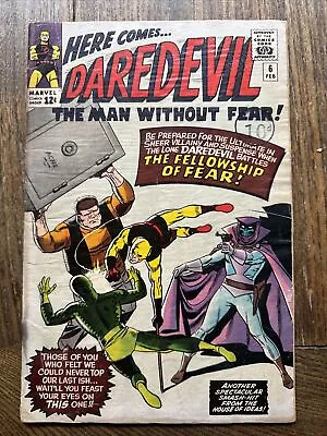 Buy Daredevil #6 - 1964 - Marvel Comics - G+ - Last Yellow Costume, W Wood Art • 29£