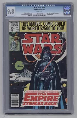 Buy Star Wars #39 Newsstand Variant 1st Admiral Piet White Pages 1980 CGC 9.8 • 241.05£