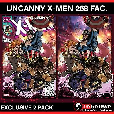 Buy [2 Pack] Uncanny X-men 268 Facsimile Edition Unknown Comics Kaare Andrews Exclus • 26.54£