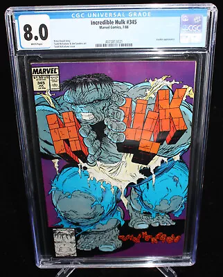 Buy Incredible Hulk #345 (CGC 8.0) McFarlane Cover - 1988 • 55.87£
