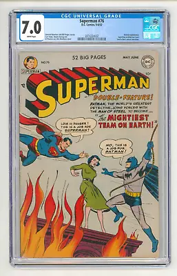 Buy Superman #76 CGC 7.0 F/VF White Pages - Major Key Issue • 2,995£