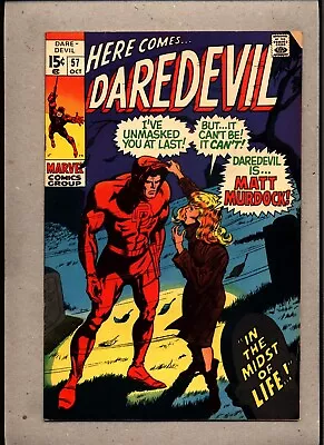 Buy Daredevil #57_oct 1969_very Good_death's Head_ In The Midst Of Life _silver Age! • 0.99£