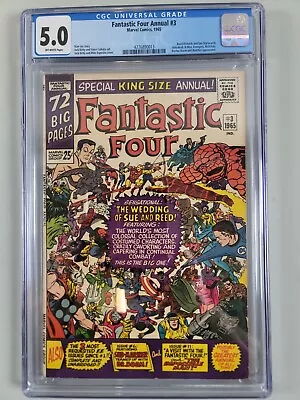 Buy Fantastic Four Annual #3 CGC 5.0 VG/FN 1965 Marvel Reed & Sue Wedding! • 135.52£