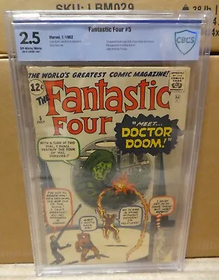 Buy Marvel Comics Fantastic Four 5 CBCS Dr Doom 1st Appearance 2.5 Cgc • 5,999.99£