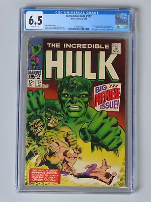 Buy Incredible Hulk #102 (1968) - CGC 6.5 - Silver Age Key - Premiere Issue • 124.92£