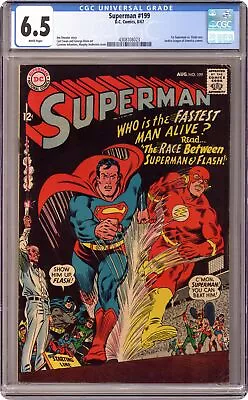 Buy Superman #199 CGC 6.5 1967 4308108023 1st Superman Vs Flash Race • 322.64£