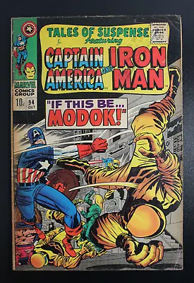 Buy Tales Of Suspense 94 Iron Man Captain America Marvel 1967 First MODOK Key G+ • 80£