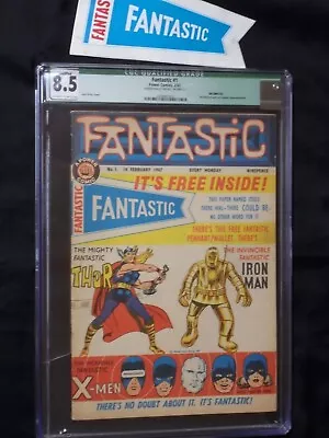 Buy FANTASTIC #1 CGC 8.5 VF+ Marvel Power Comics UK 1967 Iron Man Thor X-Men KIRBY   • 3,953.03£