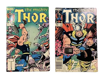 Buy Thor Comic #346 And #351 Marvel Universe 1984 The Mighty Thor Copper Age • 8£
