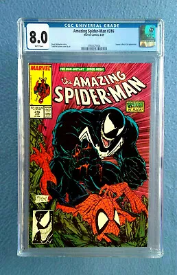 Buy Amazing Spider-man #316 Cgc 8.0 Very Fine White Pages Marvel Comics Venom  • 102.90£