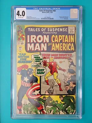 Buy Tales Of Suspense #60 CGC 4.0 VG 1964 Iron Man Captain America • 134.40£