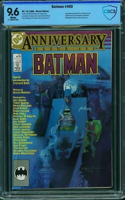 Buy Batman #400 CBCS 9.6 WP 1986 DC Anniversary Issue (Stephen King Intro) • 55.33£