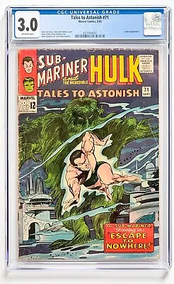 Buy Tales To Astonish #71 Cgc 3.0 Sub-mariner Ow Pages 1st Lord Vashti Marvel 1965 • 38.74£
