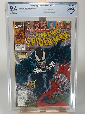Buy Amazing Spider-Man #332 Venom Styx & Stone Jay Leno Appear WP CBCS 9.4 • 27.31£