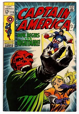 Buy Captain America #115 1969 1st Cosmic Cube Last 0.12 Cent Issue FN+ 6.5 • 51.34£