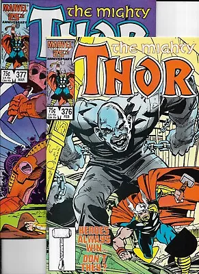 Buy Marvel Comics ~ The Mighty Thor ~  Lot Of 3  #s 376-378  (1987) • 7.19£