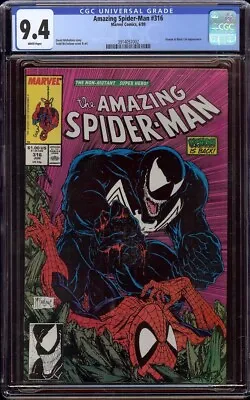 Buy Amazing Spider-Man # 316 CGC 9.4 White (Marvel, 1989) Classic 1st Venom Cover • 179.89£