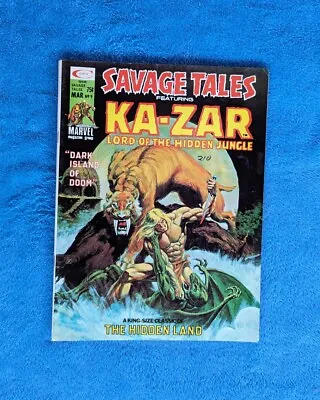 Buy SAVAGE TALES Featuring KA-ZAR Magazine January 1975 Adventure Marvel #8 • 7.90£