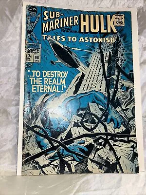 Buy Tales To Astonish 98 Marvel 1967 FN Namor Sub-Mariner Hulk Dan Adkins • 18.50£