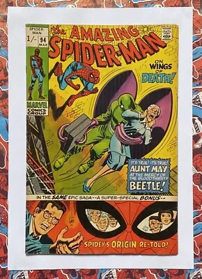 Buy Amazing Spider-man #94 - Mar 1971 - Beetle Appearance! - Fn- (5.5) Pence! • 39.99£