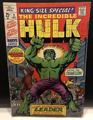 Buy INCREDIBLE HULK ANNUAL #2 Comic Marvel Comics 1969 Silver Age  2Inch Spline Spli • 25.08£