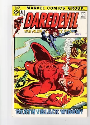 Buy Daredevil #81 1st Black Widow Story Team-up! Marvel! Marvel 1971 • 31.98£