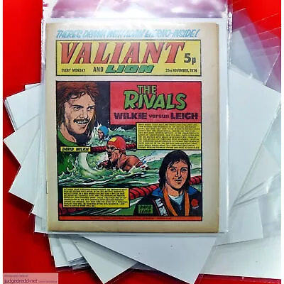 Buy VALIANT AND LION Comic Bags ONLY Size2 / Sleeves For UK Issues X 25 . • 12£