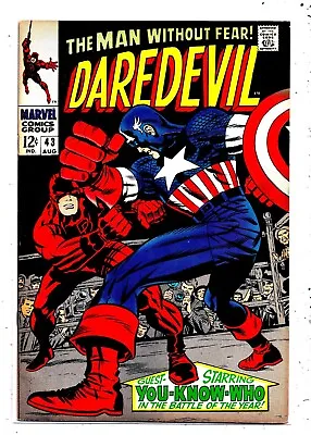 Buy Daredevil # 43 Key Comic In Very High Grade! One Of Greatest Battle Covers • 177.89£